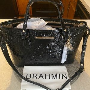 NEW Black Genuine Leather Brahmin -  Tote with Shoulder Strap